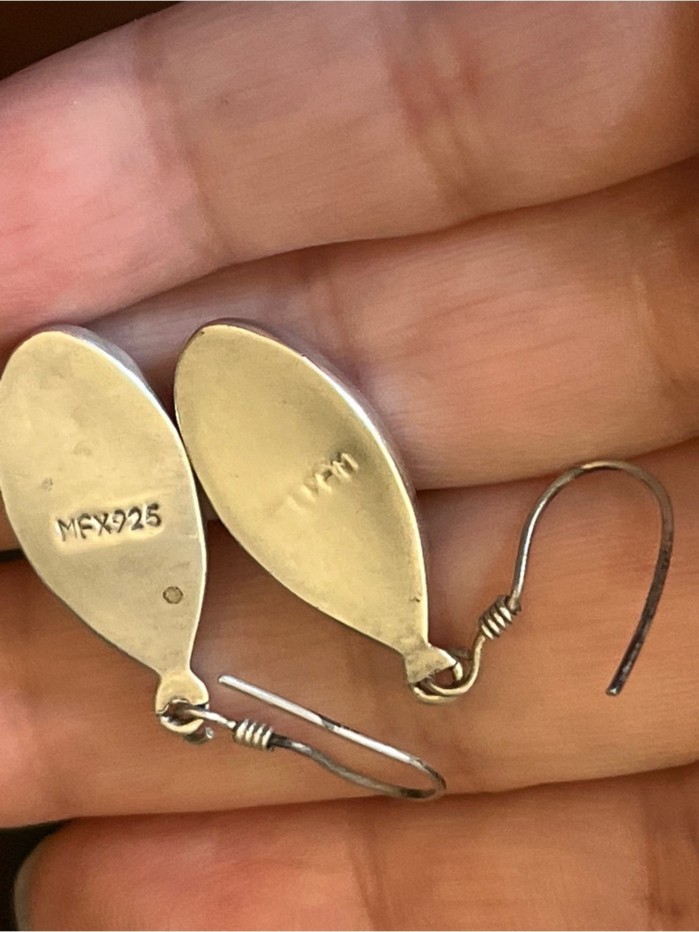 Sterling Silver Cream Teardrop Dangle Earrings - Picture 4 of 8